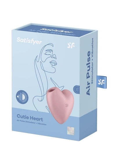 Satisfyer Cutie Heart Rechargeable Silicone Clitoral Stimulator - Light Red/Red