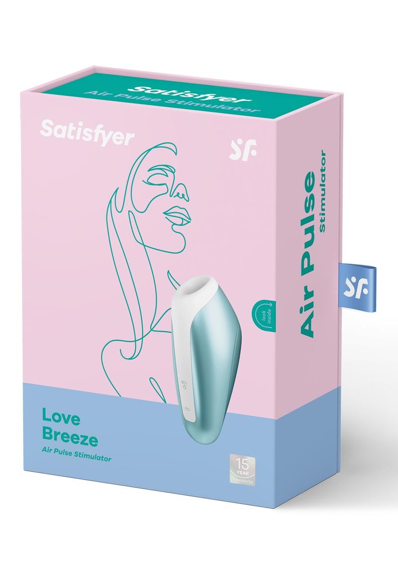 Satisfyer Love Breeze Rechargeable Silicone Clitoral Stimulator - Ice - Blue