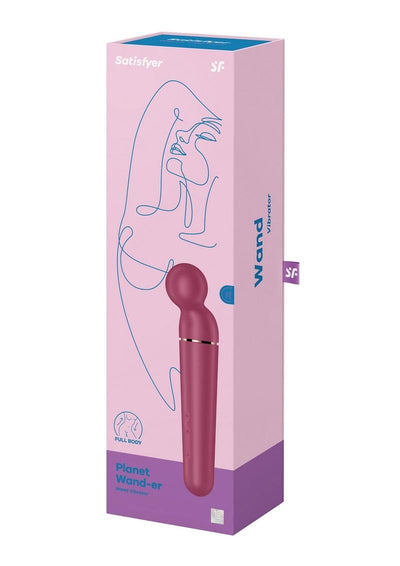 Satisfyer Planet Wand-Er Rechargeable Silicone Body Massager - Berry/Magenta