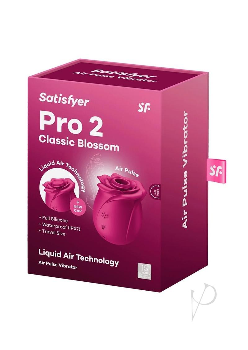 Satisfyer Pro 2 Classic Blossom Rechargeable Silicone Clitoral Stimulator - Red