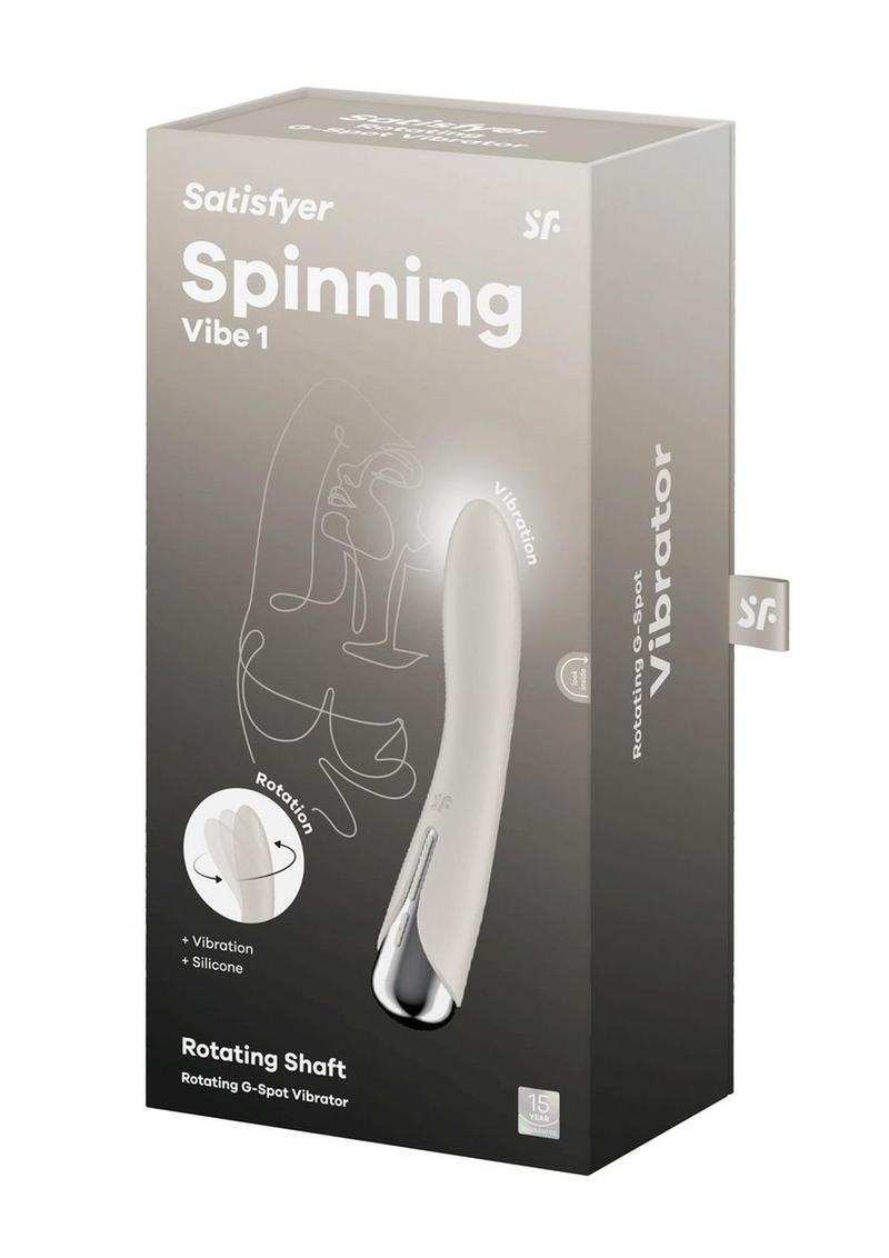 Satisfyer Spinning Vibe 1 Rechargeable Silicone Rotating G-Spot Vibrator - Beige/Tan