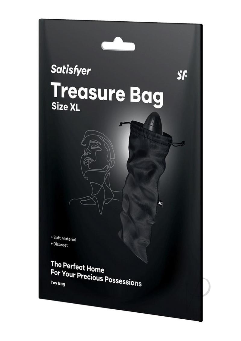 Satisfyer Treasure Bag Toy Storage - Black - XLarge