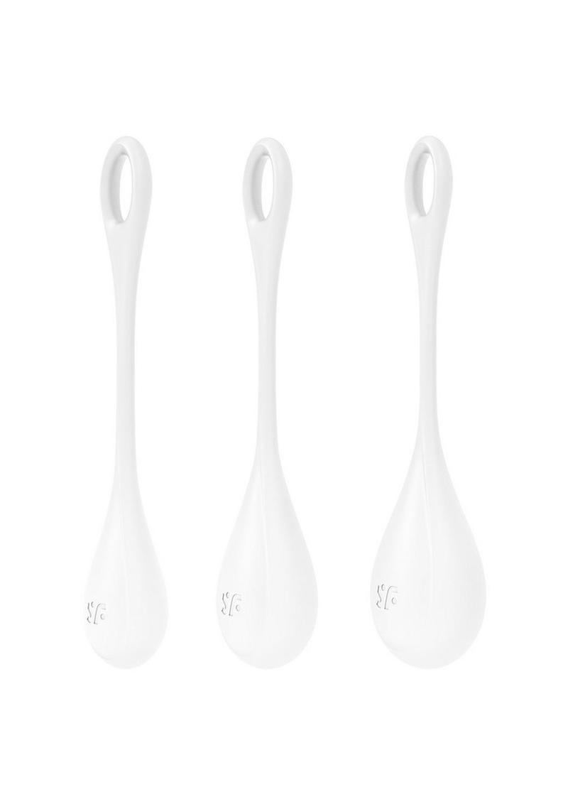 Satisfyer Yoni Power 1 Silicone Weighted Ben Wa Balls - White - Set