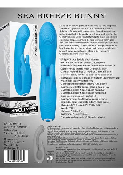 Sea Breeze Bunny Rechargeable Silicone G-Spot Rabbit Vibrator