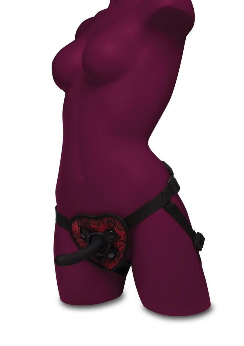 Secret Kisses Rosegasm Strap-On Harness with G-Spot Dildo and Blindfold