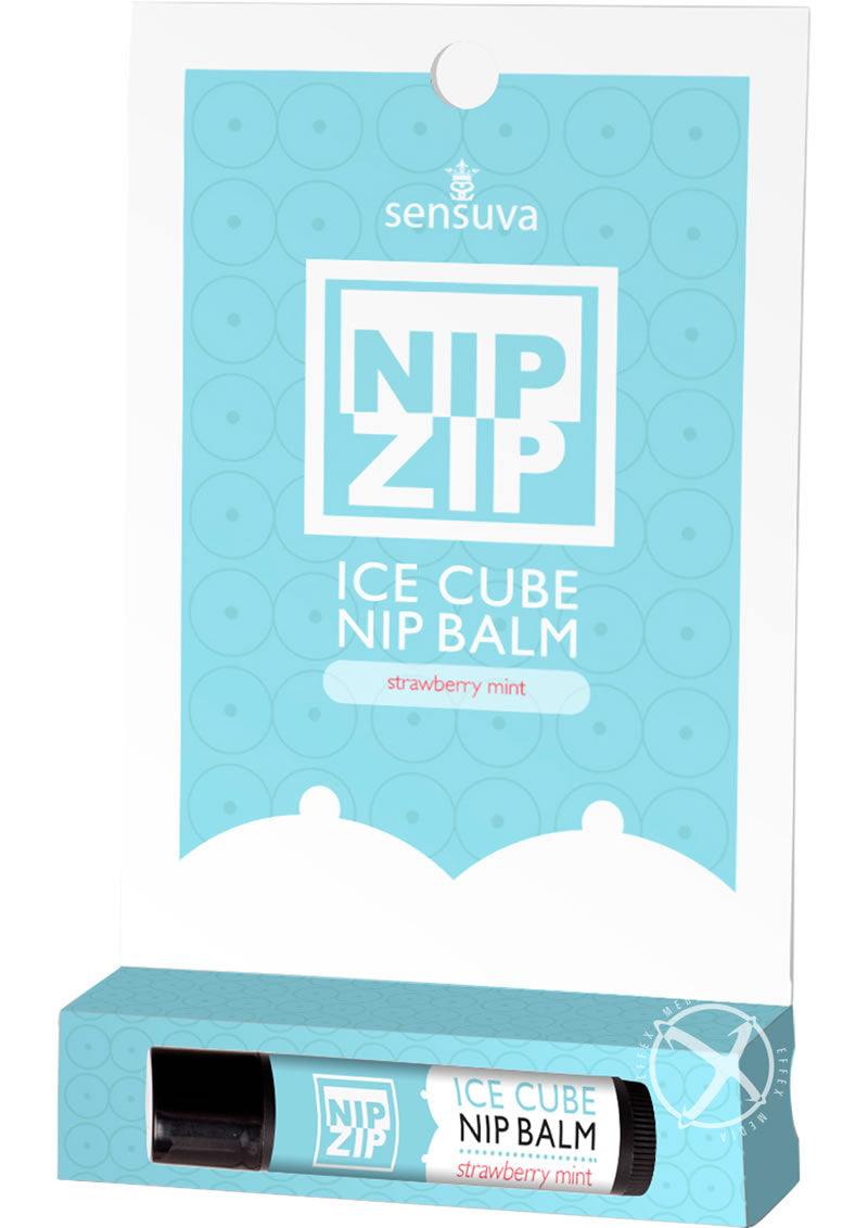 Sensuva Nip Zip Ice Cube Nip Balm Strawberry Mint Flavor