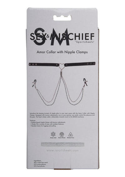 Sex and Mischief Amor Collar with Nipple Clamps