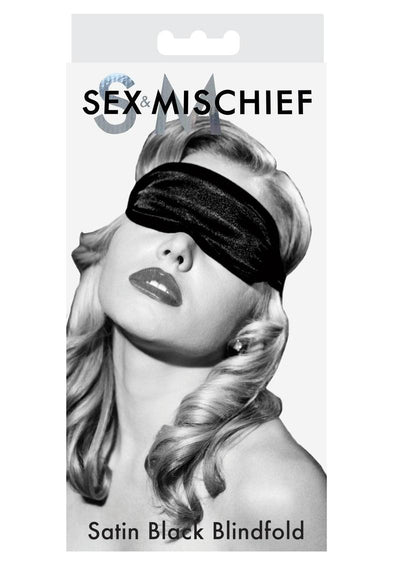 Sex and Mischief Satin Blindfold - Black