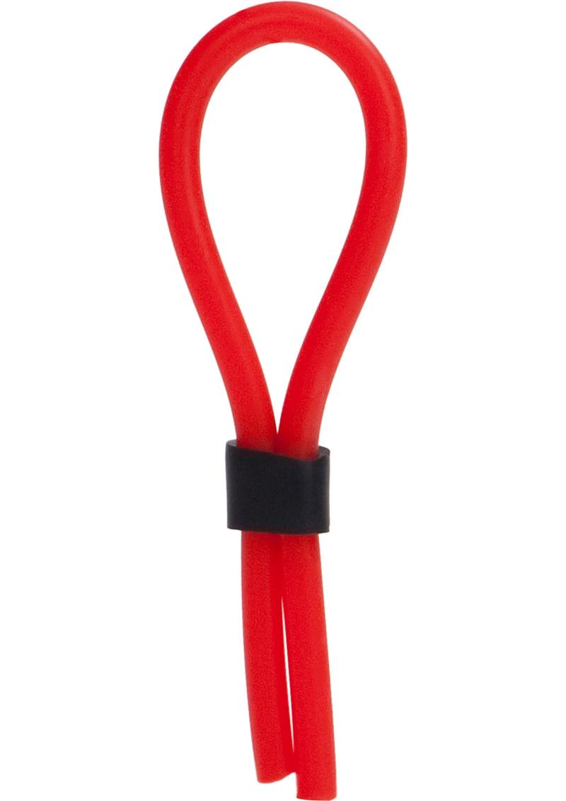 Silicone Stud Lasso Cock Ring - Red