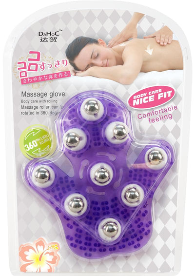 Simple and True Roller Balls Massager Glove - Purple