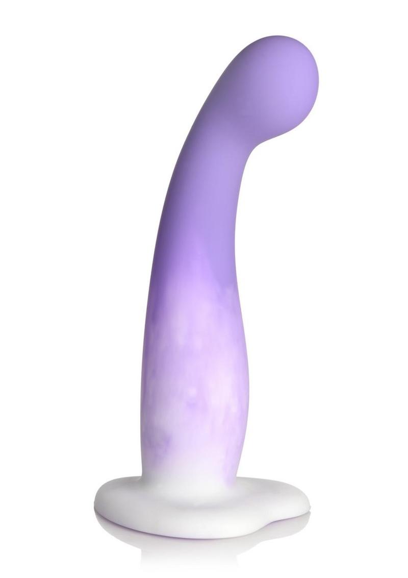 Simply Sweet Slim G-Spot Silicone Dildo - Purple/White