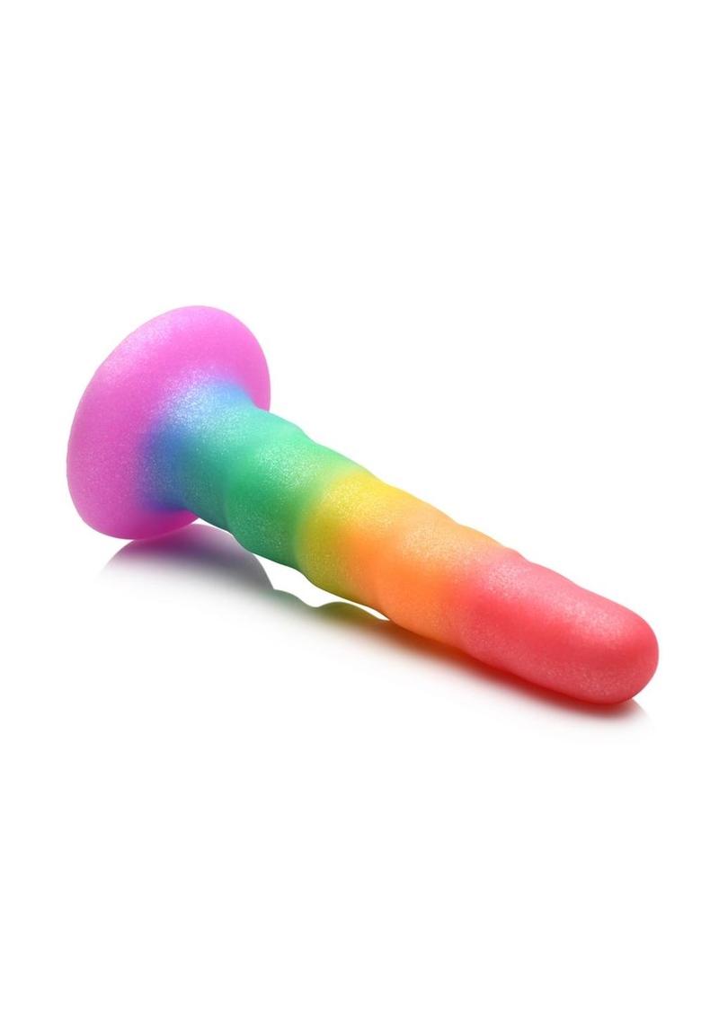 Simply Sweet Zigzag Silicone Rainbow Dildo