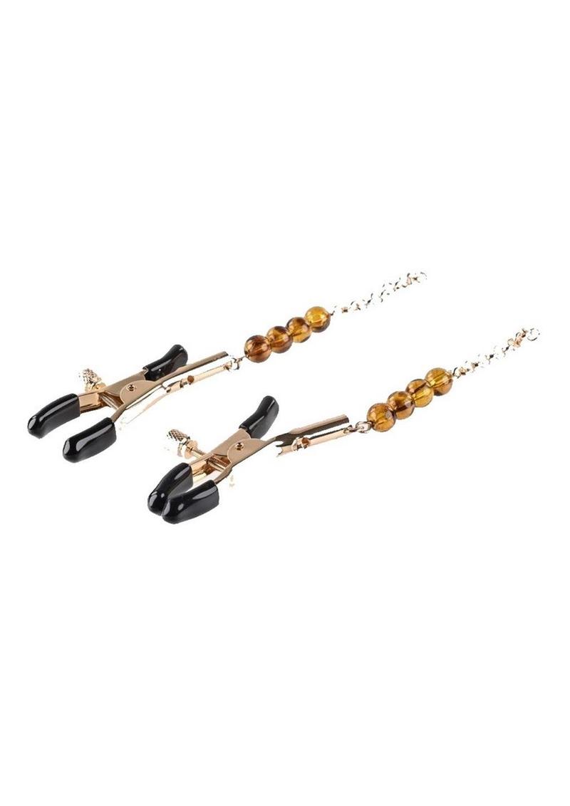 Sincerely Amber Beaded Nipple Clamps