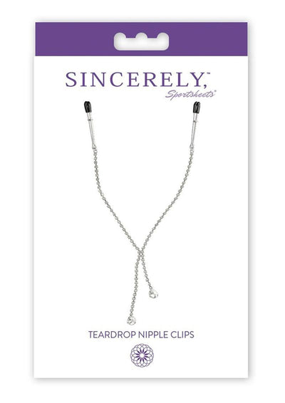 Sincerely Teardrop Nipple Clips - Metal/Silver - 18in