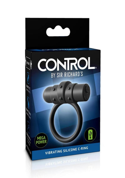 Sir Richard's Control Rechargeable Vibrating Silicone Cock Ring - Black