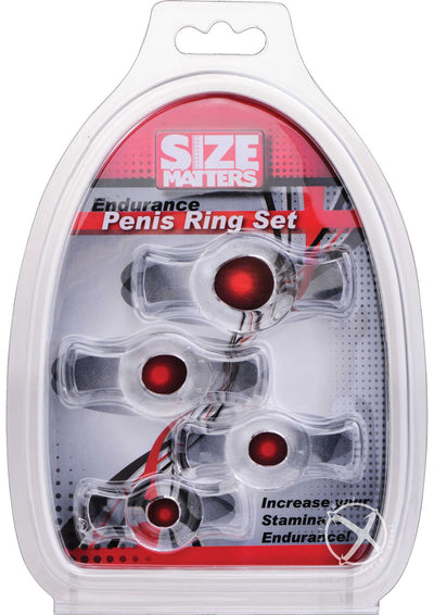 Size Matters Endurance Clear 4 Ring Penis - Clear - Set