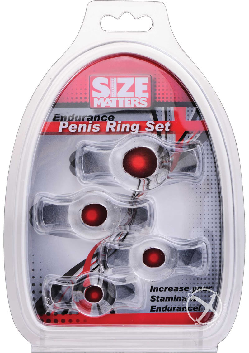 Size Matters Endurance Clear 4 Ring Penis - Clear - Set