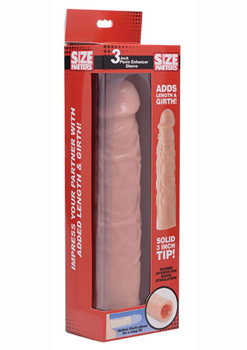 Size Matters Penis Extender Sleeve 3in - Vanila - Flesh