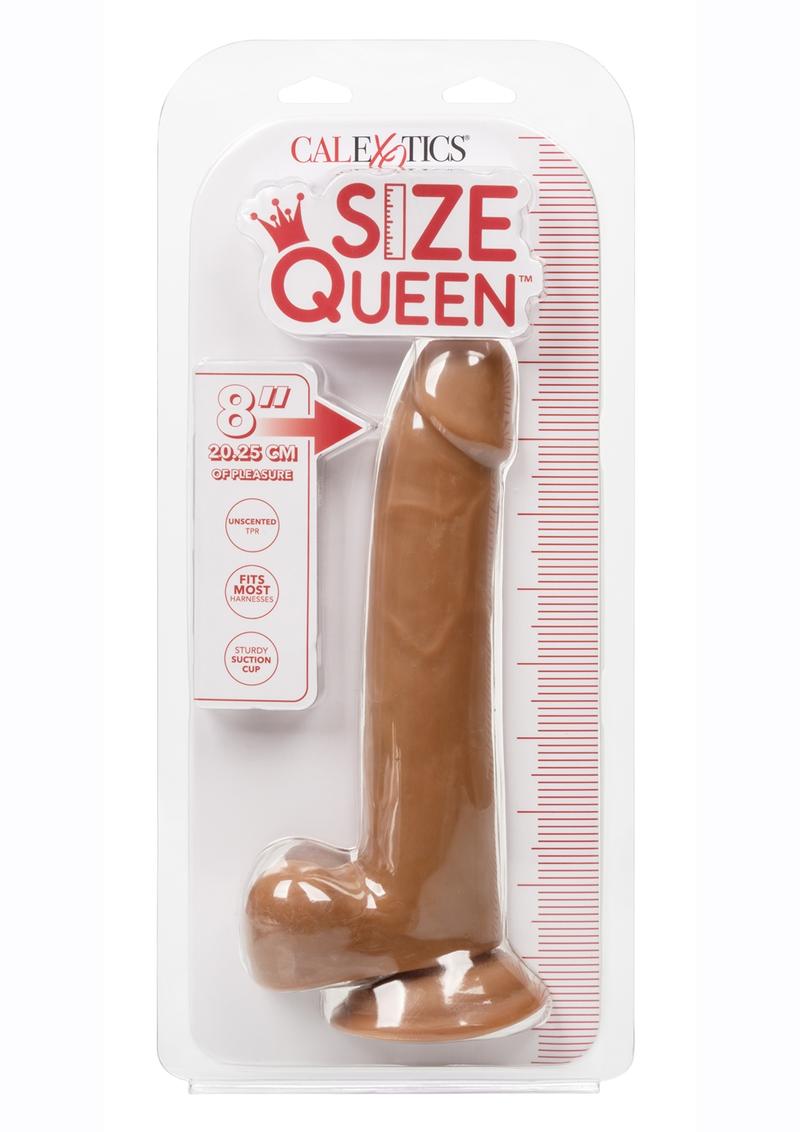 Size Queen Dildo - Chocolate - 8in