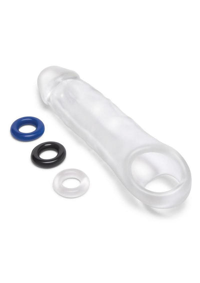 Size Up Girthy Clear View Penis Extender with Ball Loop