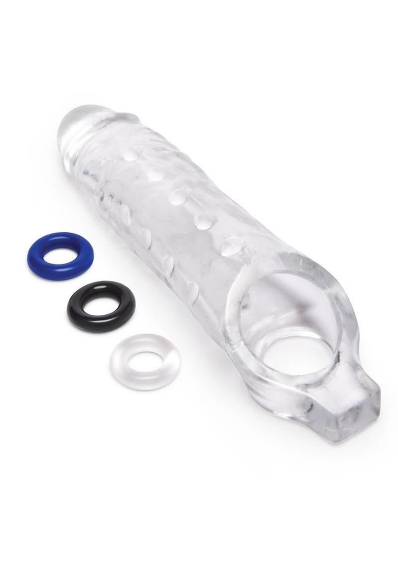 Size Up Studded Clear View Penis Extender with Ball Loop