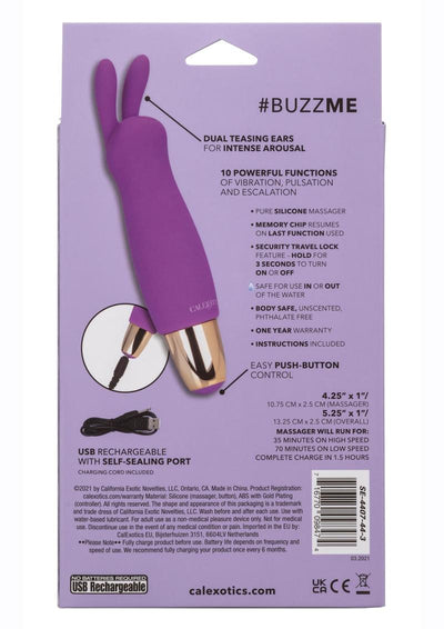 Slay #Buzzme Rechargeable Silicone Rabbit Ears Bullet Vibrator