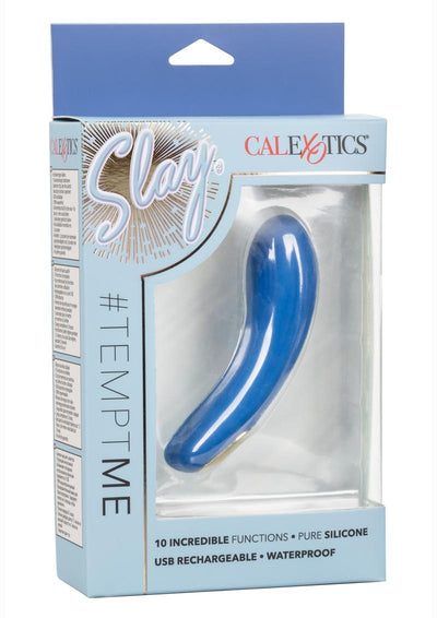 Slay #Temptme Silicone Rechargeable Bullet - Blue