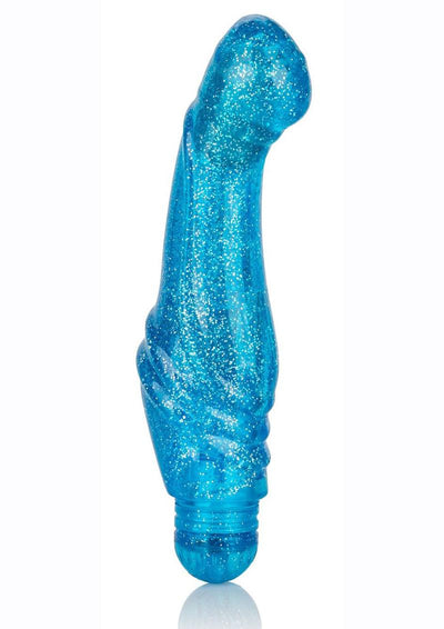 Sparkle G Glitz G-Spot Vibrator Waterproof - Blue - 6.25in