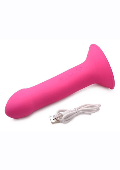 Squeeze-It Vibrating Squeezable Rechargeable Silicone Phallic Dildo