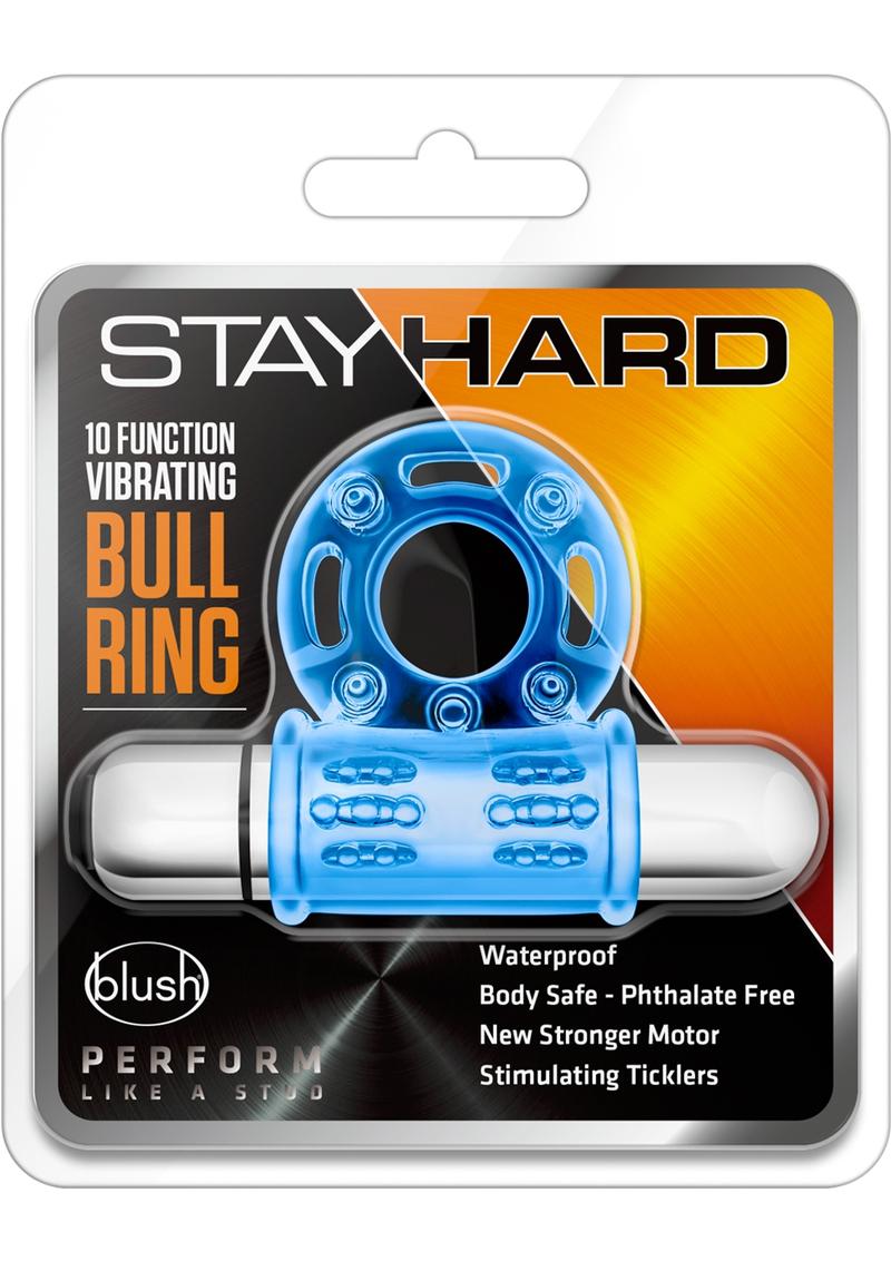 Stay Hard Vibrating Bull Ring - Blue