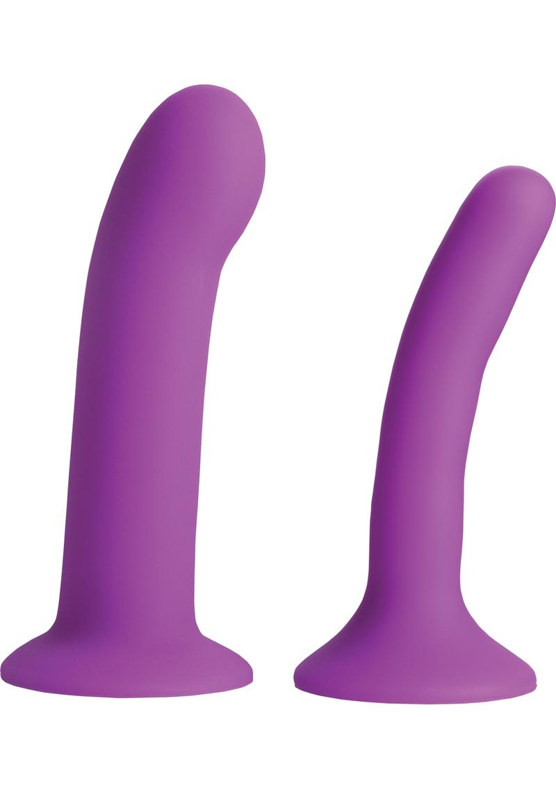 Strap U Incurve Silicone G-Spot Duo Dildo - Purple - Set