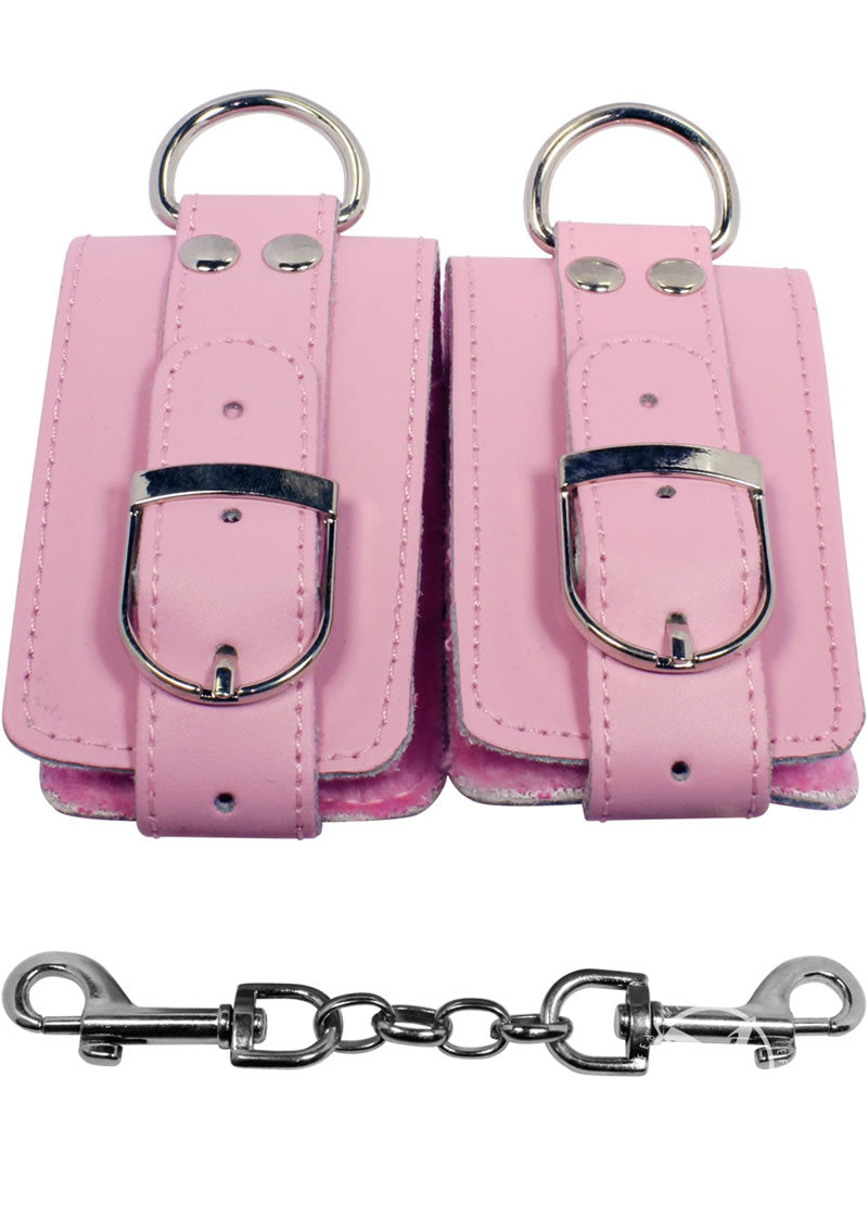 Strapped Plush Restraints - Pink