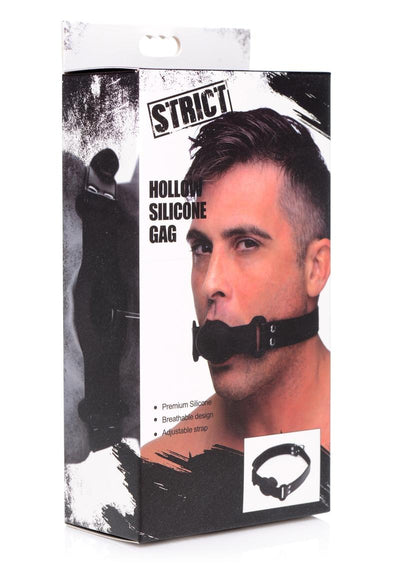 Strict Hollow Silicone Gag - Black