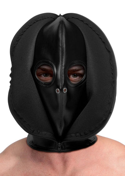 Strict Zip Front Bondage Hood - Black