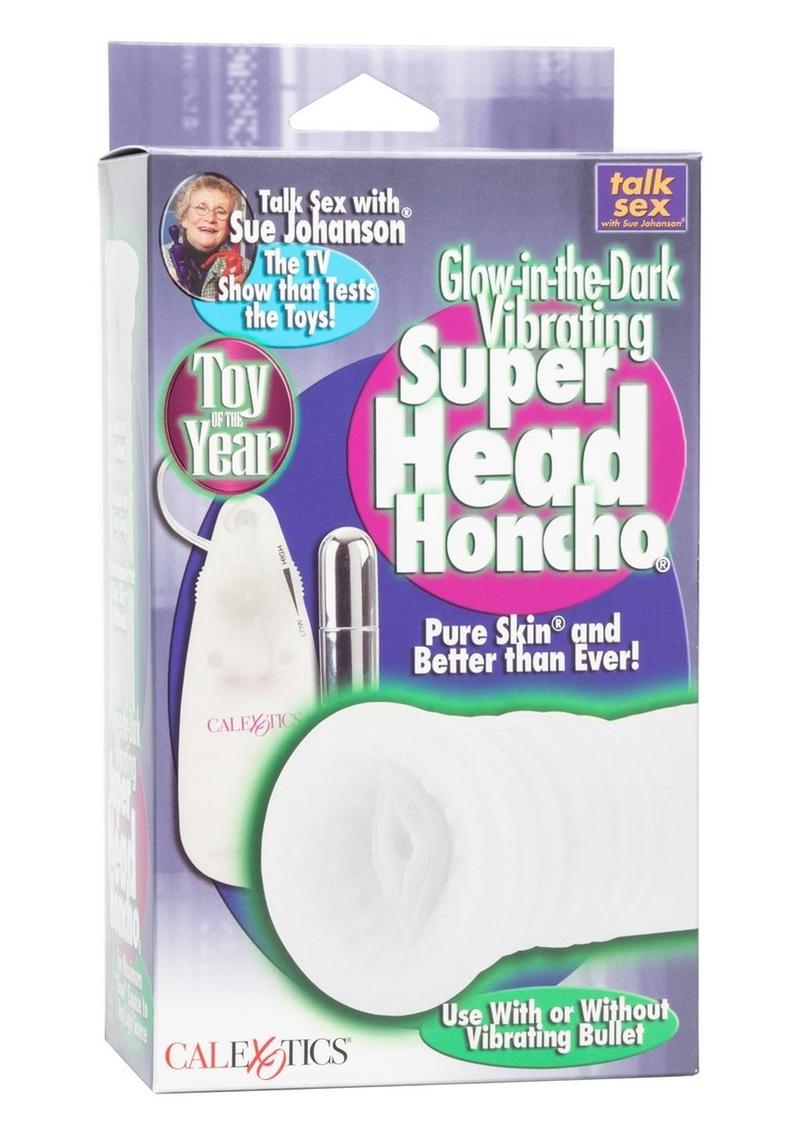 Sue Johanson Glow In The Dark Vibrating Super Head Honcho Masturbator - Glow In The Dark/White