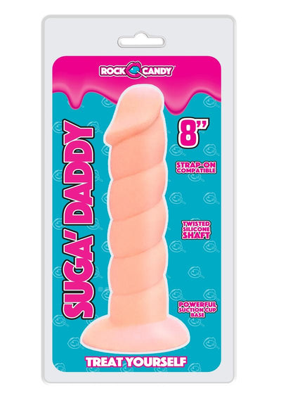 Suga' Daddy Silicone Dildo - Flesh/Vanilla - 8in