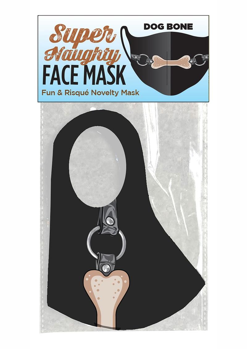 Super Naughty Dog Bone Gag Mask - Black