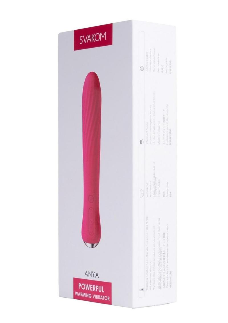 Svakom Anya Silicone Heating Vibrator - Plum/Red/Silver