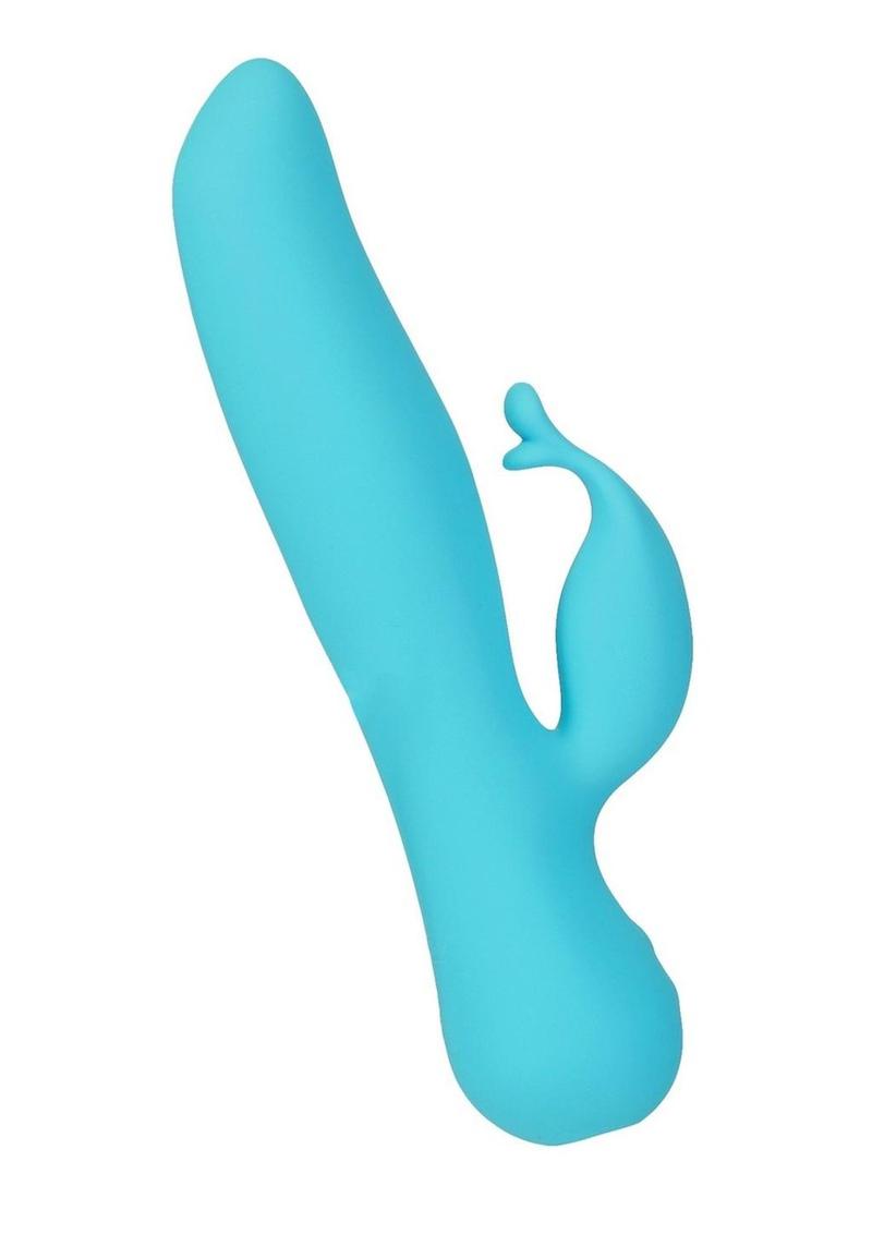 Swan The Kissing Swan Rechargeable Silicone Dual Action Rotate and Clitoral Vibrator - Blue