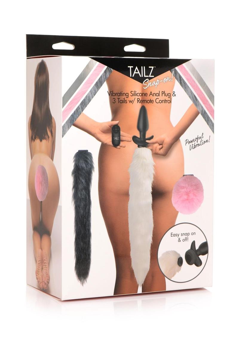 Tailz Vibrating Rechargeable Silicone Anal Plug and 3 Tails with Remot ...
