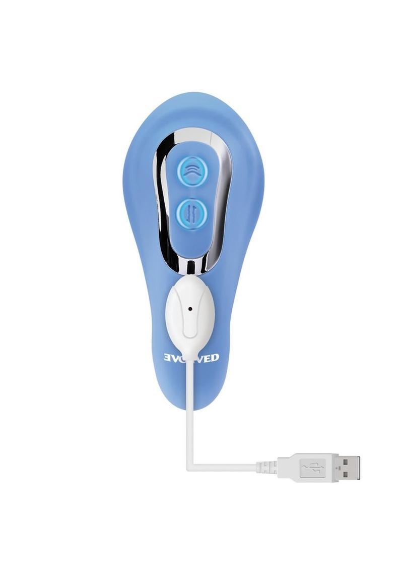 Tap and Thrust Rechargeable Silicone Vibrator with Clitoral Stimulation