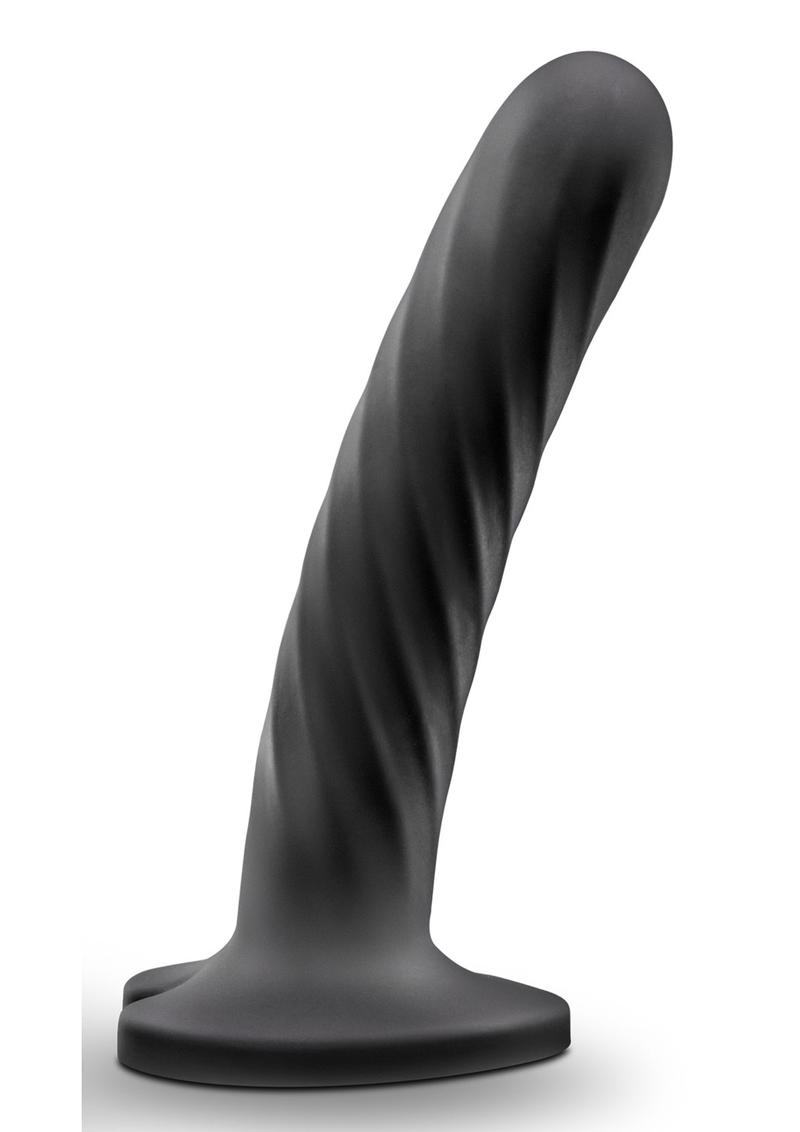 Temptasia Twist Silicone Dildo - Black - Medium - 5.5in