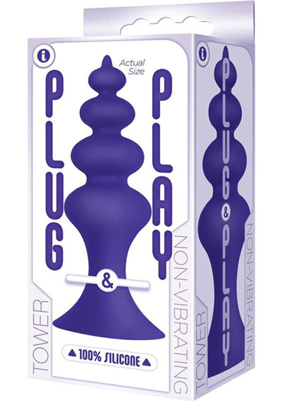 The 9's - Plug and Play Tower Silicone Butt Plug - Plum/Purple