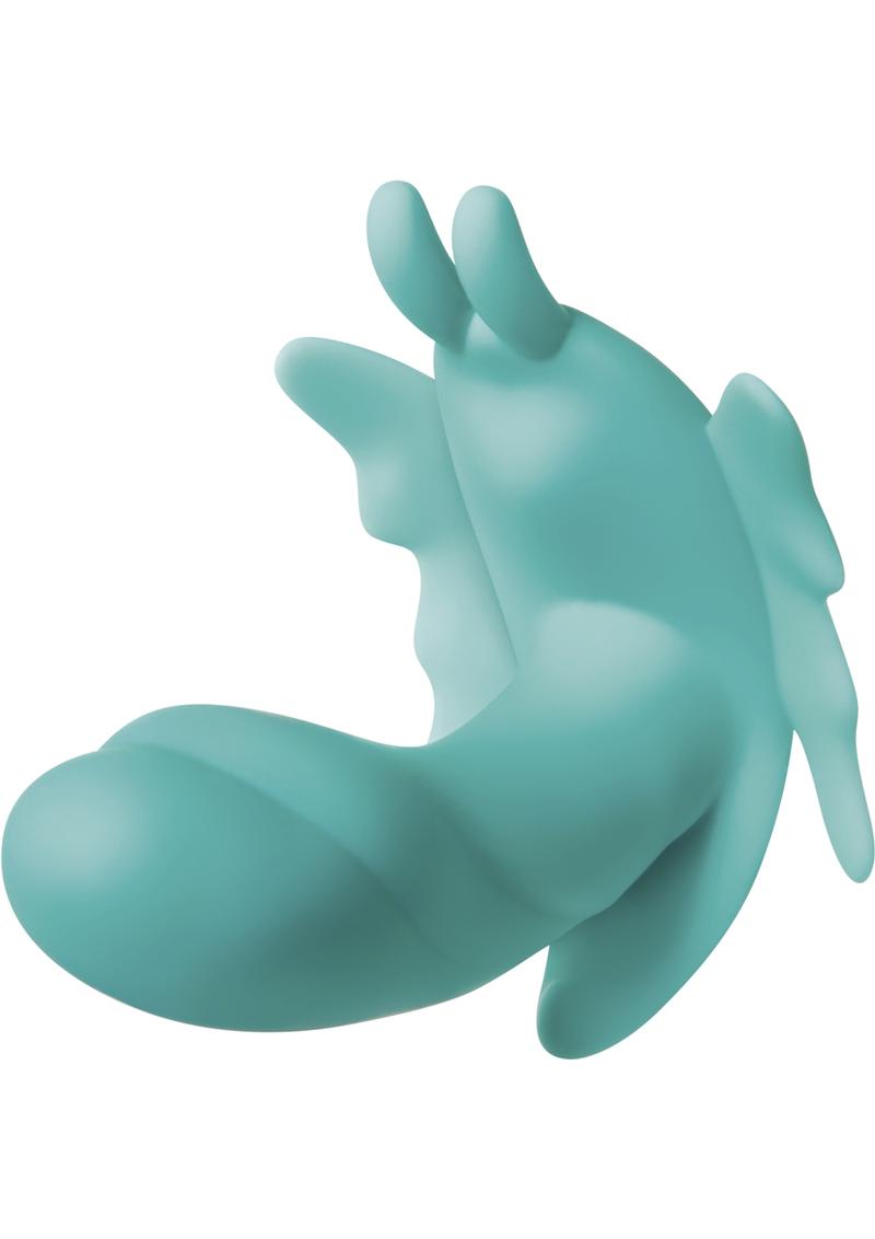 The Butterfly Effect Rechargeable Silicone Dual Motor Vibrator with Remote Control - Green/Teal