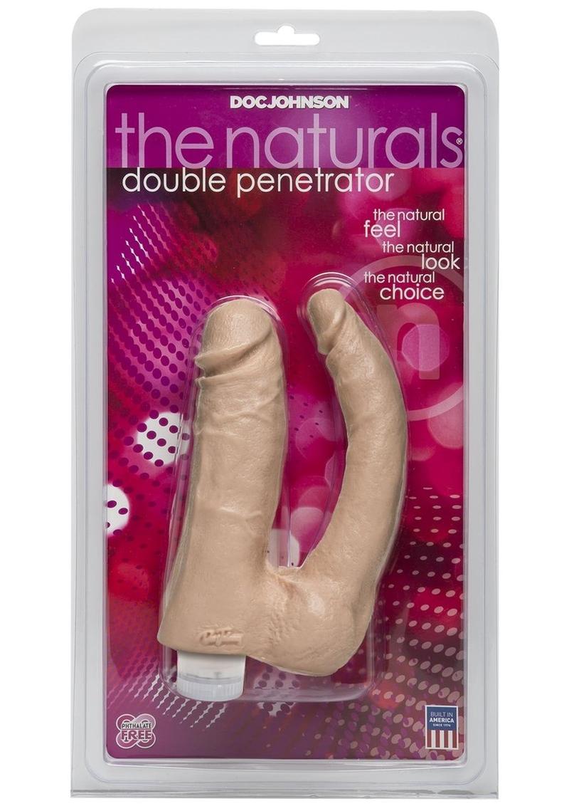 The Naturals Vibrating Double Penetrator Dildo - Vanilla