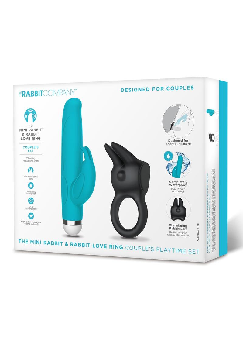 The Mini Rabbit and Rabbit Love Ring Silicone Rechargeable Couple&