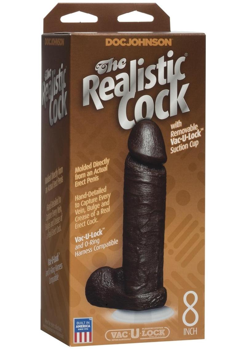 The Realistic Cock Dildo - Black - 8in