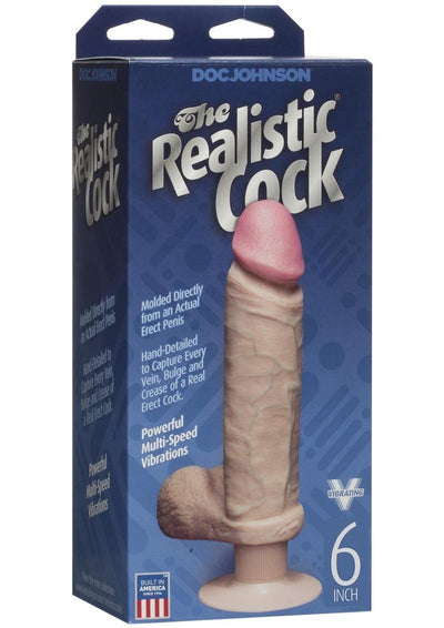 The Realistic Cock Vibrating Dildo - Vanilla - 6in