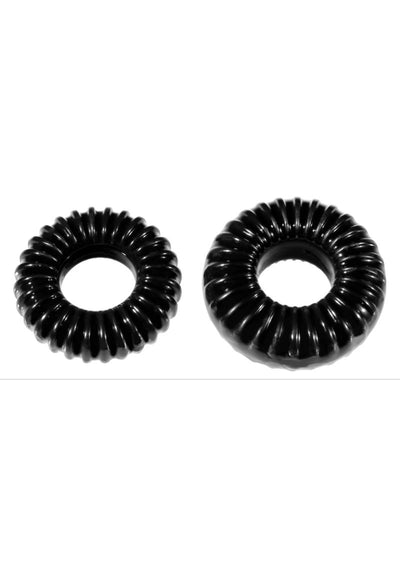 The Xplay Mixed Pack Ribbed Ring and Ribbed Ring Slim - Black - 2 Pack