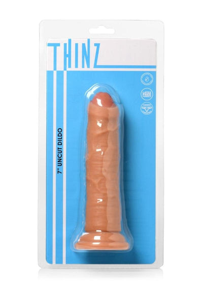 Thinz Uncut Dildo with Balls - Vanilla - 7in